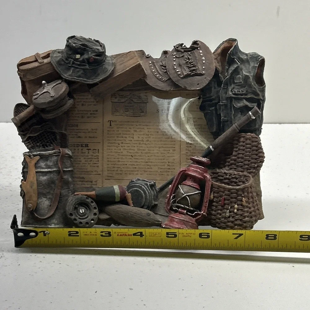 Vintage Fishing 3D Resin Photo Frame Fly Fishing Gear Cabin Decor